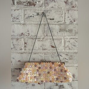 Aldo Pearl Button Evening Clutch Chain Strap